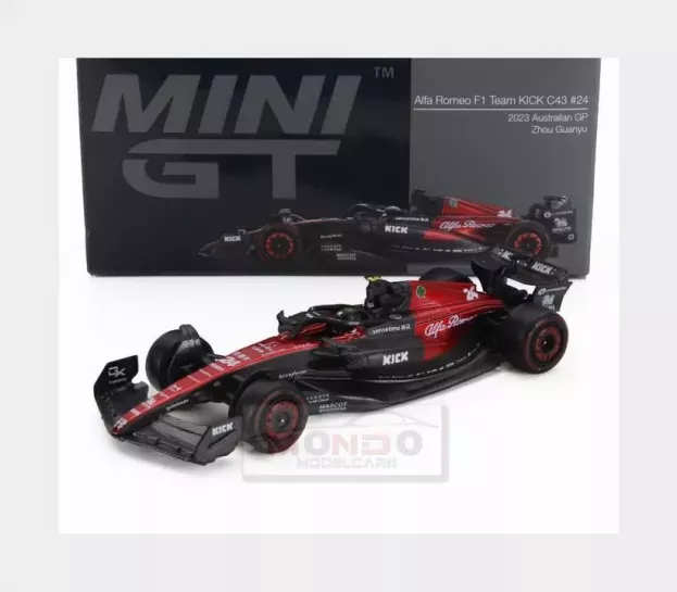 Mini GT Alfa Romeo F1 C43 Team Stake N 24 Australian Gp 2023 Zhou Guanyu 1:64 MGT00728-L