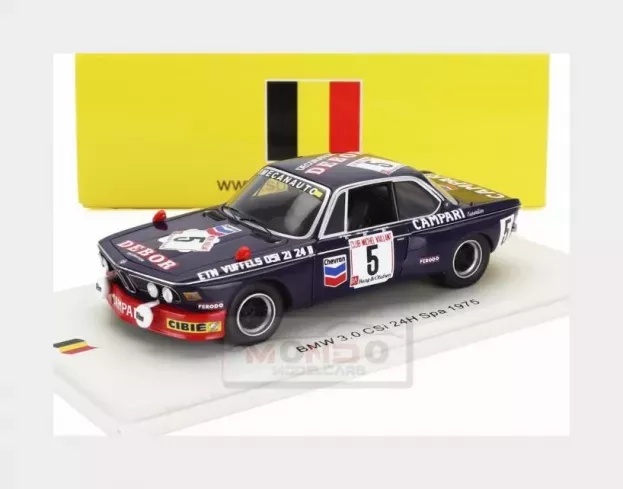 Spark Bmw 3.0 Csi Team Imecanauto N 5 24h Spa 1975 Jeannot Sauvage Jean Paul Rieu 1:43 SB641