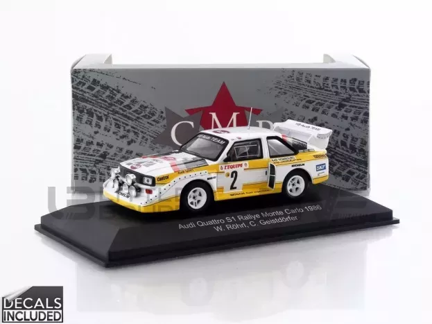 CMR Audi Quattro Sport S1 night Version N 2 4th Rally Montecarlo 1986 W.rohrl C.geistdorfer 1:43 WRC003B