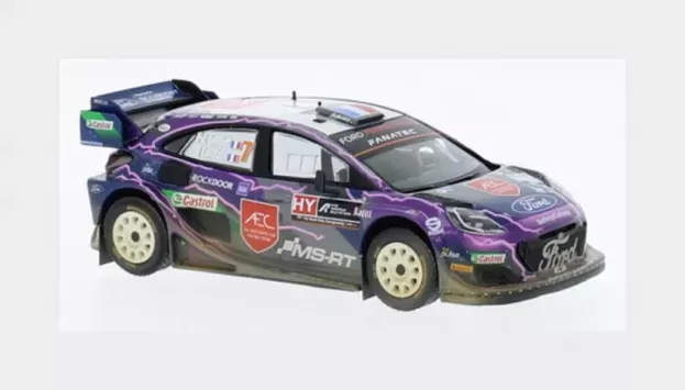 IXO Models Ford Puma Rally1 Red Bull Team Ford World Rally M-sport N 7 4th Rally Acropolis Dirty Version 2022 Pierre Louis Loubet Vincent Landais 1:43 RAM870.22