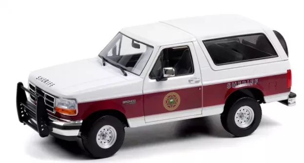 Greenlight Ford Bronco Xlt Police Absaroka County Sheriff Department 1994 1:18 19103