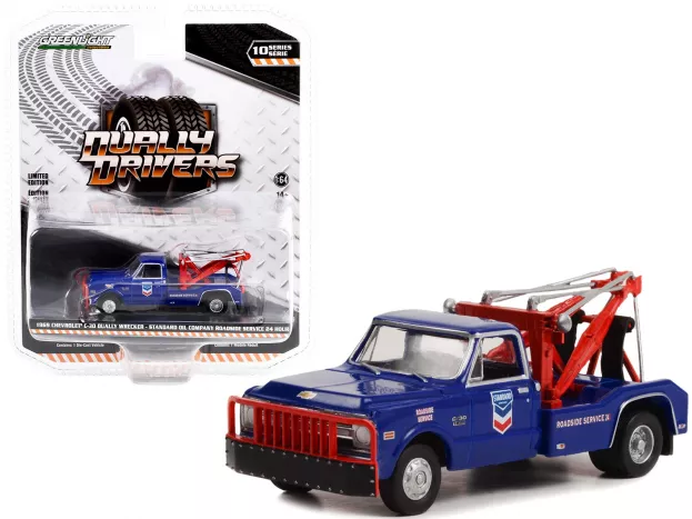 Greenlight Chevrolet C-30 Truck Carro Attrezzi Wrecker Road Service Standard Oil Company 1969 1:64 46100A