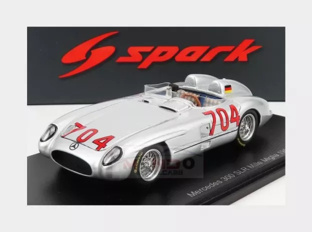 Spark Mercedes 300 Slr Spider N 704 Mille Miglia 1955 H.herrmann H.eger 1:43 S5892