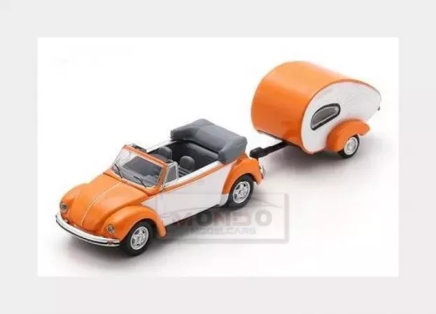 Schuco Volkswagen Beetle Cabriolet With Caravan Trailer 1960 1:87 452677700