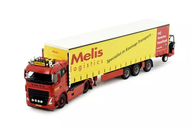 Tekno Volvo Melis Volvo Fh05 4x2 Laag Schuifzeilen Oplegger Moffet Meeneemheftruck 1:50 82974