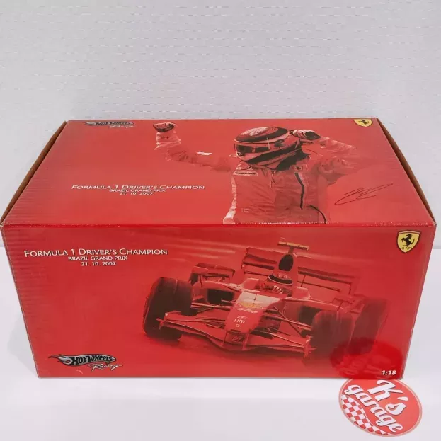 Hot Wheels Ferrari F1 F2007 N 6 Brazilian Gp Kimi Raikkonen 21-oct-2007 World Champion 1:18 M0551
