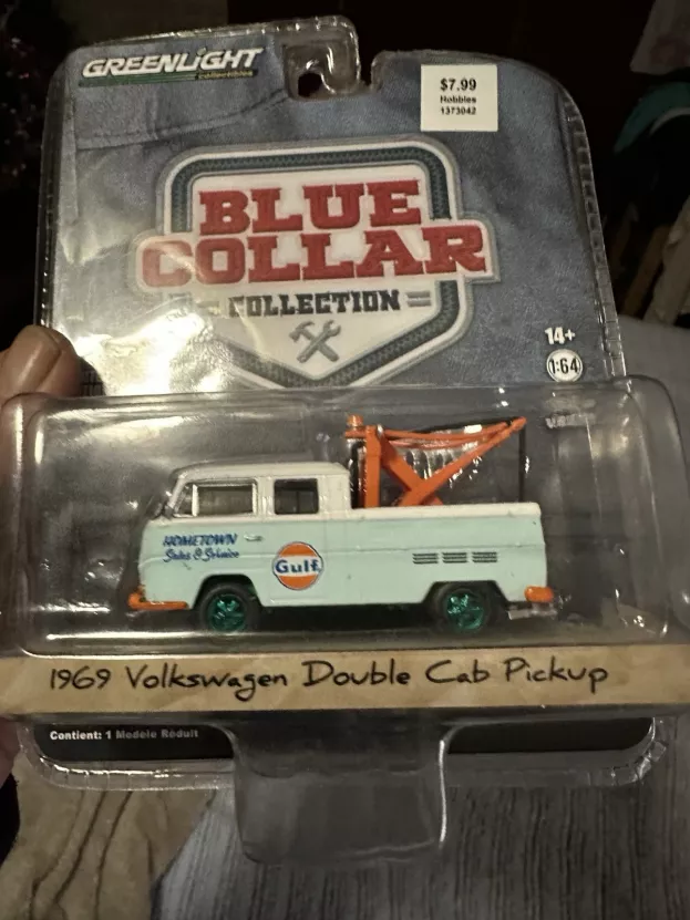 Greenlight Volkswagen T1 Double Cabine Pick-up Gulf 1969 Soccorso Stradale Carro Attrezzi Wrecker Road Service 1:64 35220B