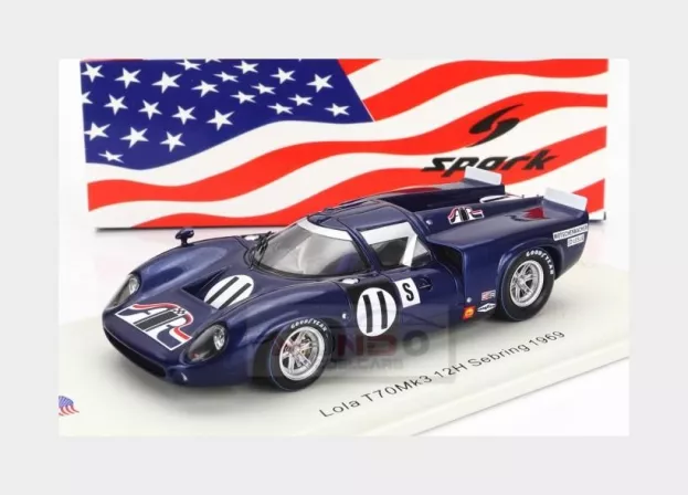 Spark Lola T70 Mkiii N 11 12h Sebring 1969 L.motschenbacher E.leslie 1:43 US262
