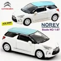 Citroën DS3 2010 Banquise White And Blue Boticelli Roof 1:87 Norev 155254