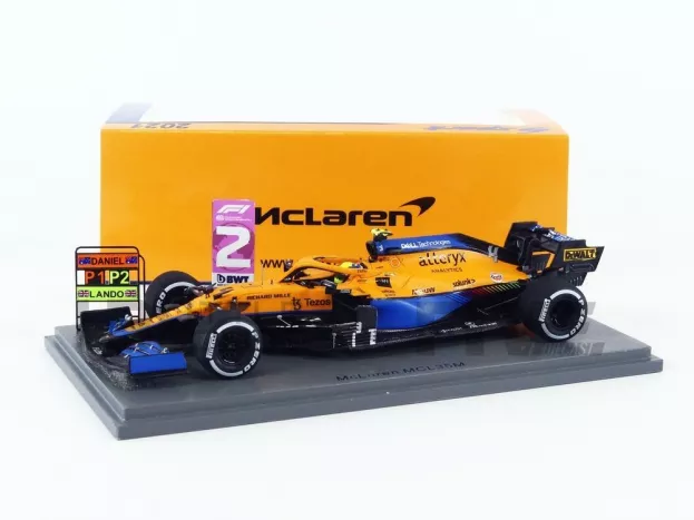 Spark Mclaren F1 Mcl35l Team Mclaren N 4 2nd Italy Gp 2021 Lando Norris With Pit Board 1:43 S7690