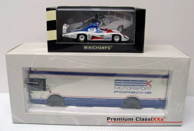 Premium Classixxs Mercedes O317 Truck Car Transporter Essex Motor Sport Porsche 1968 Renntransporter 1:43 12208