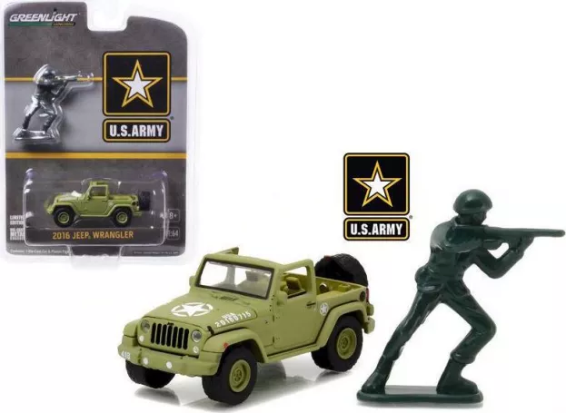 Greenlight Jeep Wrangler Open 2016 With Soldier Figure 1:64 29884