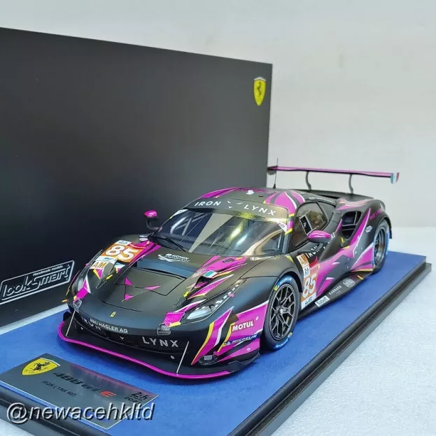 Looksmart Ferrari 488 Gte Iron Lynx Team N 85 24h Le Mans 2021 S.bovy R.frey M.gatting Con Vetrina With Showcase 1:18 LS18LM031