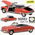 Citroen DS 19 Cabriolet Factory + SoftTop 1960-71 Coral Red 1:18 Norev 181599