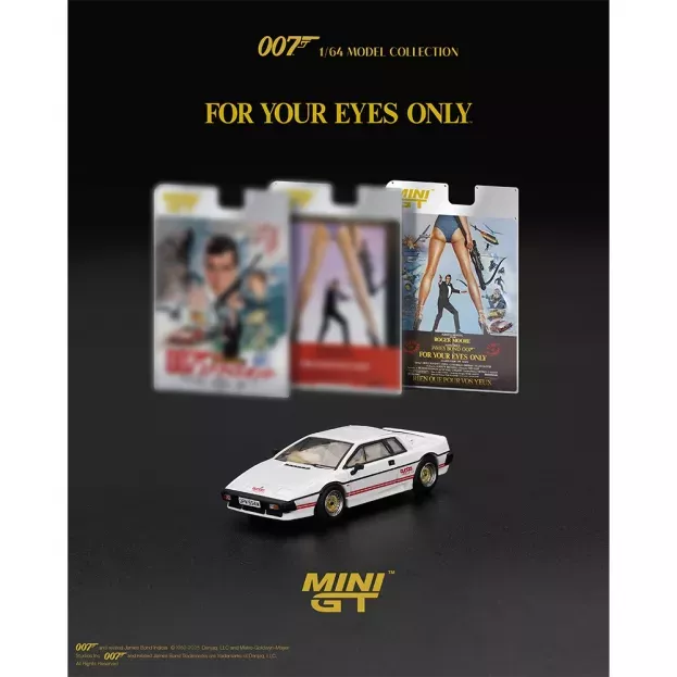 Mini GT Lotus Esprit Turbo 1981 007 James Bond For Your Eyes Only Solo Per I Tuoi Occhi French Blister Packaging 1:64 MGT00907-007F