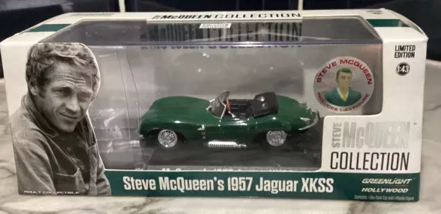 Greenlight Jaguar Xkss Spider With Steve Mcqueen Figure 1968 1:43 86434