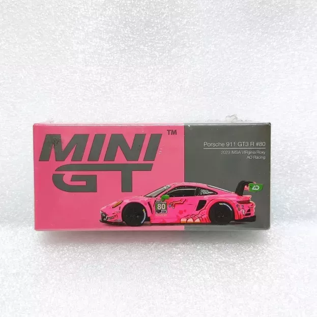 Mini GT Porsche 911 992 Gt3 R Team Ao Racing N 80 Imsa Usa Gtd Class Race Virginia Receway 2023 Phillip Jeffrey Hyett Sebastian Priaulx 1:64 MGT00872-L