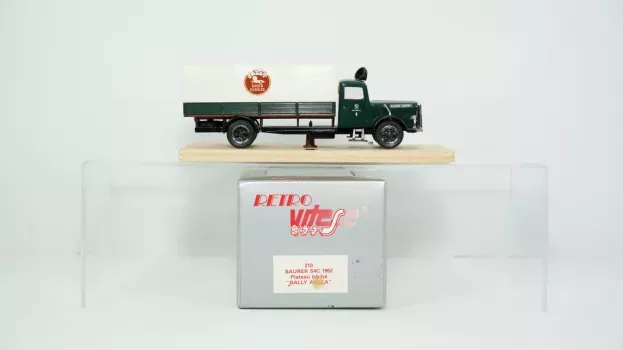 Vitesse Saurer S4c Truck Saurer Diesel Plateau Bache Bally Arola Service 1952 1:43 210