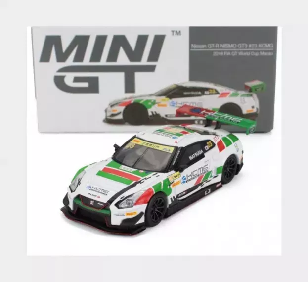 Mini GT Nissan Gt-r r35 Gt3 Team Kcmg N 23 Fia Gt World Cup Macau 2018 Taugio Matsuda 1:64 MGT00593-L