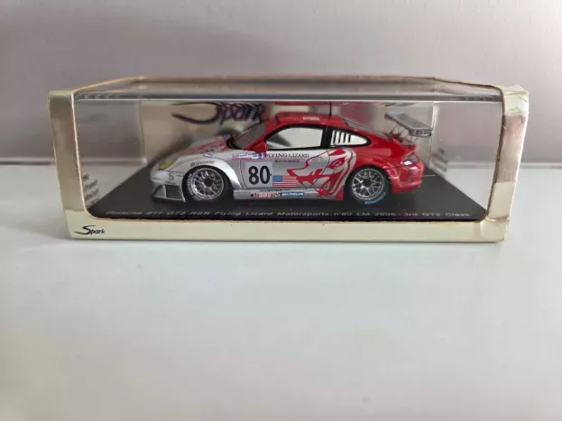 Spark Porsche 911 996 Gt3 Rsr Flying Lizard Motorsports N 80 3rd Gt2 Class 24h Le Mans 2005 J.van Overbeek L.pechnik S.neiman 1:43 S0915