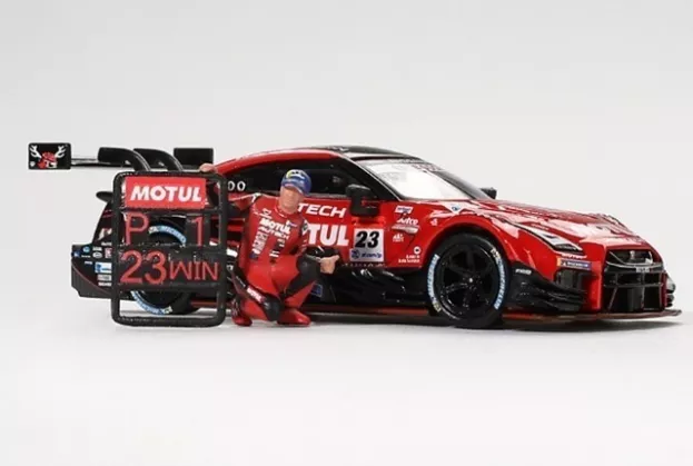 Mini GT Nissan Gt-r r35 Team Motul Autech N 23 Winner Suzuka Gt500 Class Super Gt 2023 Ronnie Quintarelli With Tsugio Matsuda Figure 1:64 MGT00875-L