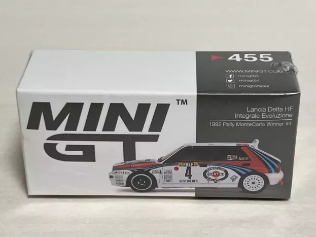 Mini-GT Lancia Delta Hf Integrale Evoluzione Martini N 4 Winner Rally Montecarlo 1992 D.auriol B.occelli 1:64 MGT00455-L