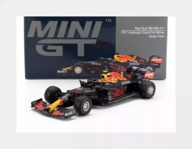 Mini GT Red Bull F1 Rb16b Honda Ra620h Team Red Bull Racing N 11 Winner Azerbaijan Gp 2021 Sergio Perez 1:64 MGT00836-L