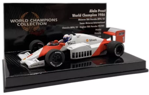Minichamps Mclaren F1 Mp4 2c Turbo Tag N 1 Alain Prost 1986 World Champion 1:43 436860001