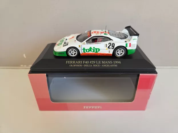 IXO Models Ferrari F40 Competizione 3.0l Turbo V8 Team Totip Obermaier Racing N 29 24h Le Mans 1994 M.della Noce A.olofsson S.angelastri 1:43 FER010