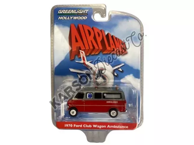 Greenlight Ford Club Wagon Minibus Ambulance 1972 Airplane 1:64 62030B