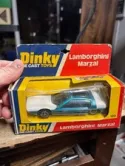 Vintage Dinky #189 Lamborghini Marzal Concept Sports Car Blue White Boxed NIB