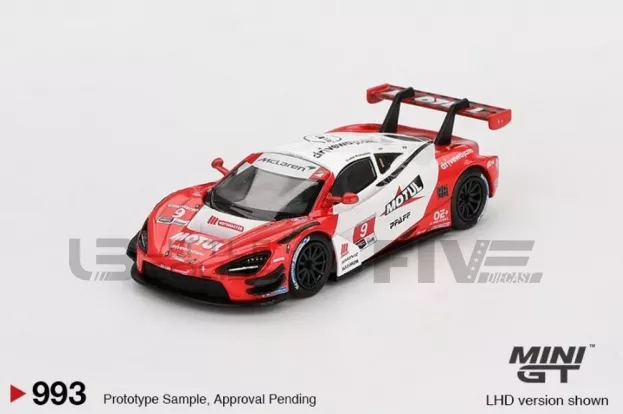 Mini GT Mclaren 720s Gt3 Evo 4.0l Turbo V8 Team Pfaff Motorsport N 9 Imsa Laguna Seca 2024 Oliver Jarvis Marvin Kirchhofer 1:64 MGT00993-L