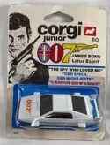 1976 METTOY CORGI JUNIOR #60 LOTUS ESPRIT JAMES BOND The Spy Who Loved Me - NEW
