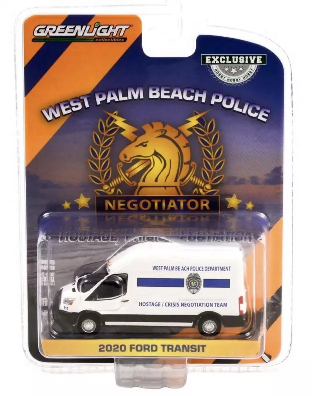 Greenlight Ford Transit Van Lwb High Roof West Palm Beach Florida Police Department Hostage-crisis Negotiation Team 2020 1:64 30261