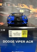 2017 DODGE VIPER ACR COMPETITION BLUE W/ BLACK STRIPES 1/18 MODEL AUTOART 71734
