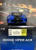 2017 DODGE VIPER ACR COMPETITION BLUE W/ BLACK STRIPES 1/18 MODEL AUTOART 71734