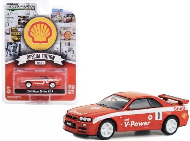 Greenlight Nissan Skyline Gt-r r34 N 1 Shell 2001 1:64 41125D