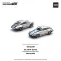 Porsche Singer Silver Blue 1:64 Scale Pop Race PR640188