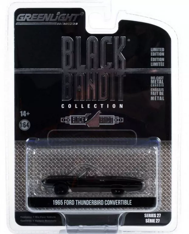 Greenlight Ford Thunderbird Cabriolet 1965 Black Bandit 1:64 28110B