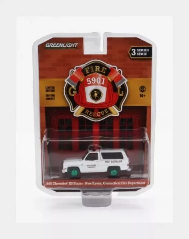 Greenlight Chevrolet K5 Blazer Connecticut Fire Engine Department 1995 Green Wheels 1:64 67030D-GRE