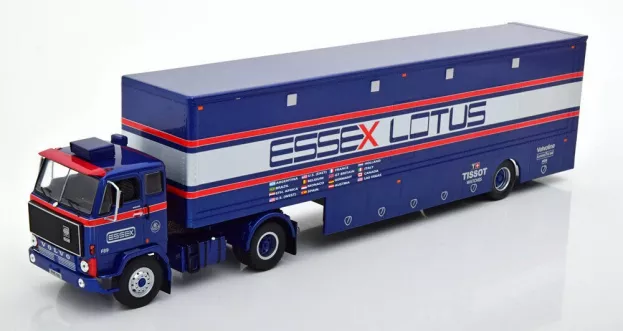 IXO Models Volvo F88 Truck Team Essex Lotus F1 Car Transporter 1981 1:43 TTR021