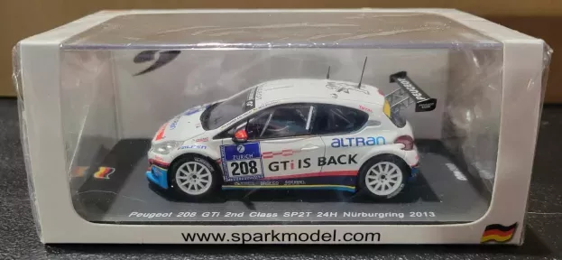 Spark Peugeot 208 Gti N 208 2nd Class Spt2 24h Nurburgring 2013 M.bohrer S.caillet J.nett J.piguet 1:43 SG108
