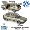 ⭐ 1:18 1988 VW VOLKSWAGEN GOLF CL MK2 METALLIC BEIGE NOREV DIECAST 188519 ⭐