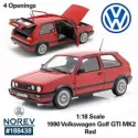 ⭐ 1:18 1990 VW VOLKSWAGEN GOLF GTI MK2 RED NOREV DIECAST 188438 ⭐