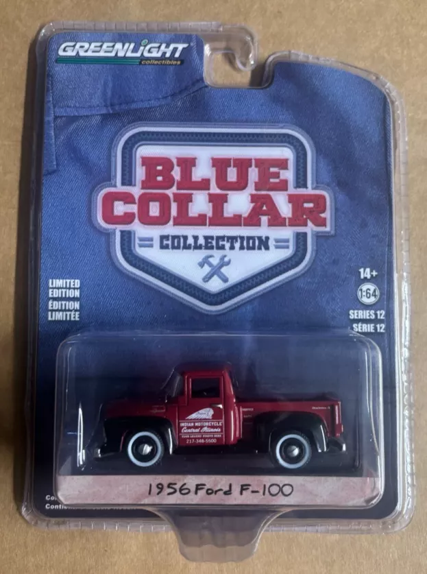 Greenlight Ford F-100 Pick-up Indian Motorcycle Service 1956 1:64 35260A