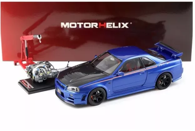 Motorhelix Nissan Skyline Gt-r r34 Nismo Crs Coupe 2002 With Engine 1:18 M83430