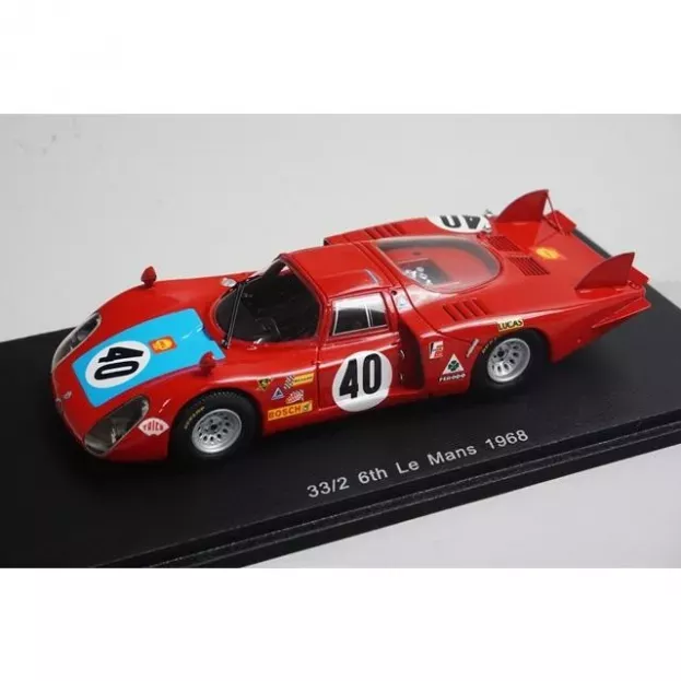 Spark Alfa Romeo 33 2 1996cc V8 Team Autodelta Spa N 40 24h Le Mans 1968 M.casoni G.biscaldi 1:43 S4368