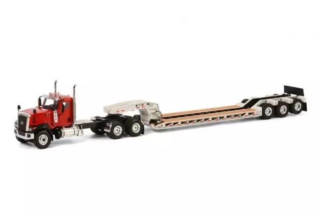 WSI Models Cat Cat Ct680 6x4 Red Roger Lowboy 3-axle 1:50 39-1002