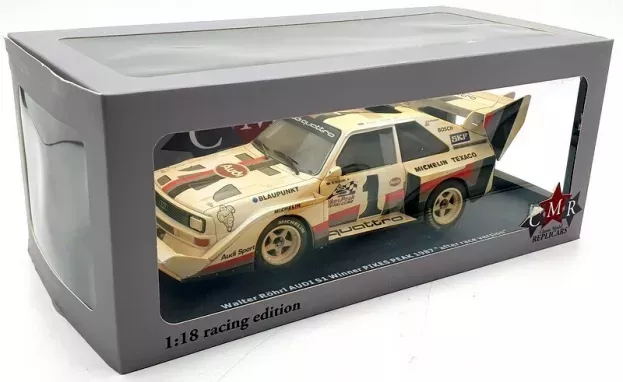 CMR Audi Quattro Sport S1 E2 N 1 Winner Rally Pikes Peak Hill Climb Dirty Version 1987 W.rohrl 1:18 CMR190