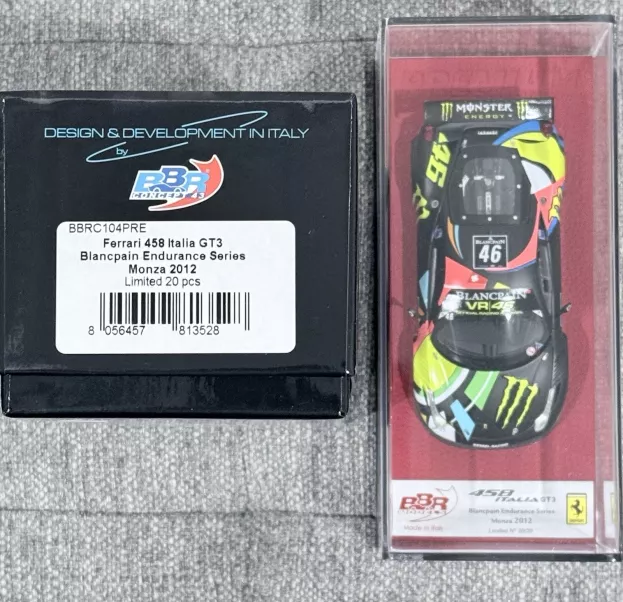 BBR Ferrari 458 Italia Gt3 Team Blancpain N 46 Endurance Series Monza 2012 Valentino Rossi 1:43 BBRC104PRE